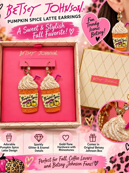 Betsey Johnson Jewelry - Betsey Johnson Pumpkin Spice Latte Earrings